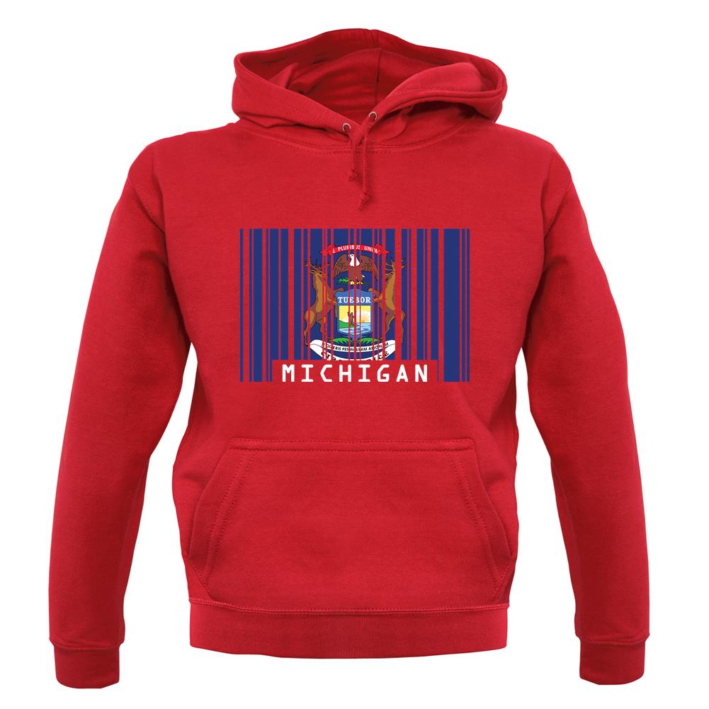 Michigan Barcode Style Flag unisex hoodie Michigan Barcode Style Flag unisex hoodie