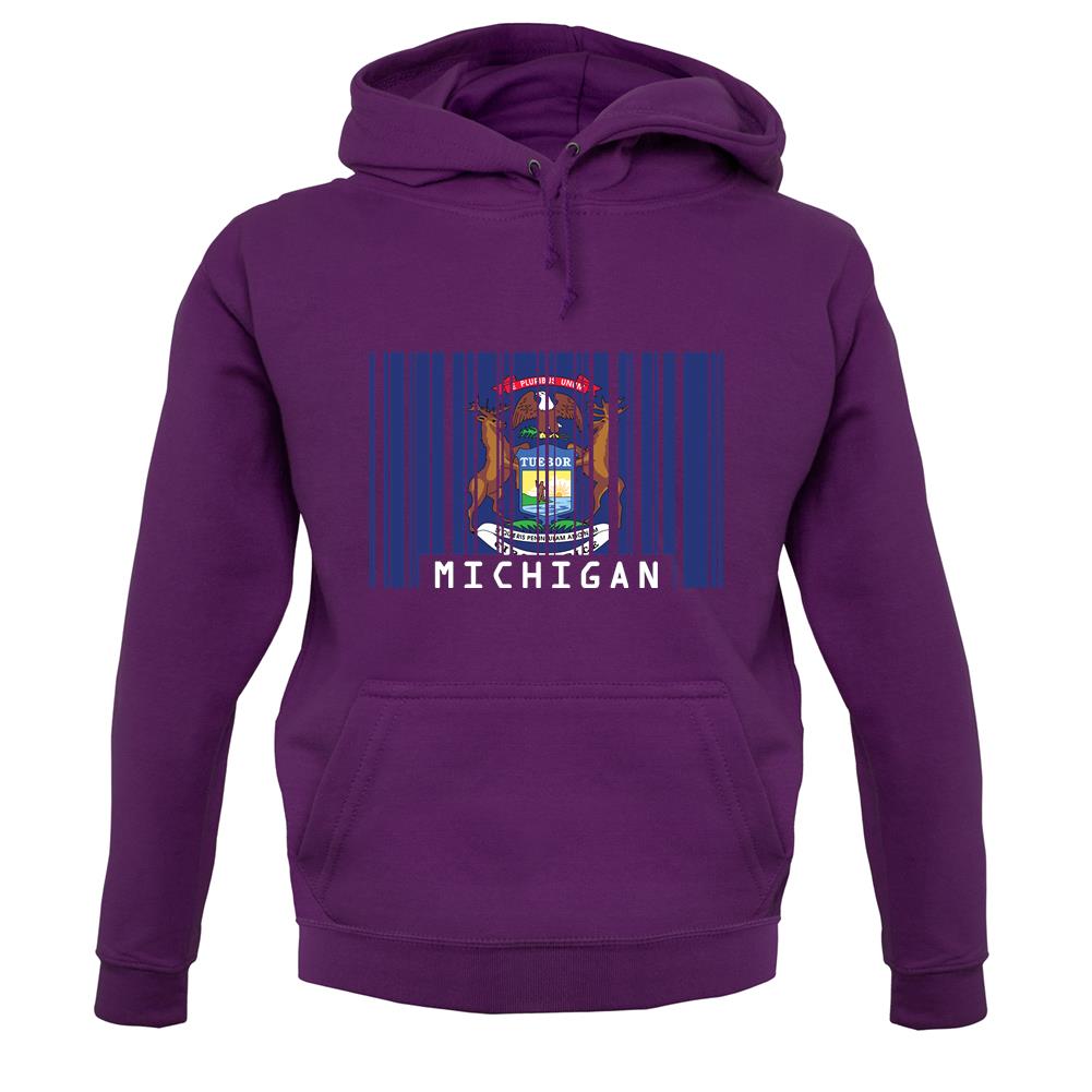 Michigan Barcode Style Flag unisex hoodie Michigan Barcode Style Flag unisex hoodie