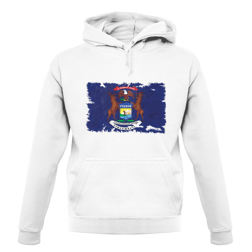 Michigan Grunge Style Flag unisex hoodie Michigan Grunge Style Flag unisex hoodie