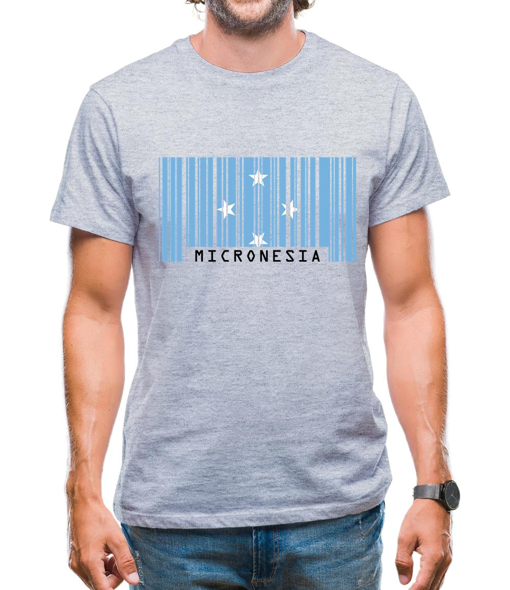 Micronesia Barcode Style Flag Mens T-Shirt Micronesia Barcode Style Flag Mens T-Shirt