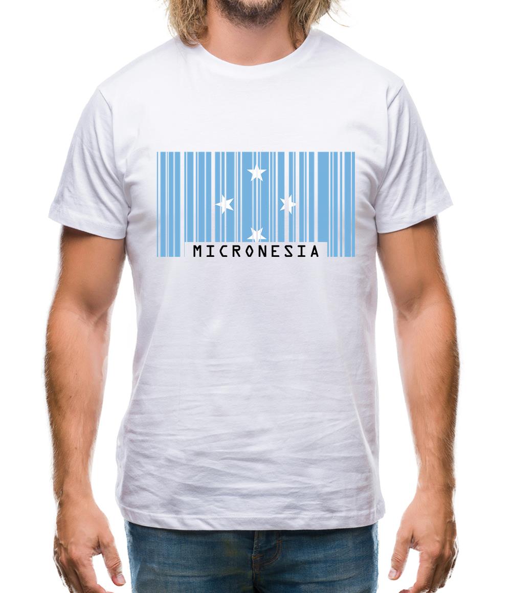 Micronesia Barcode Style Flag Mens T-Shirt Micronesia Barcode Style Flag Mens T-Shirt