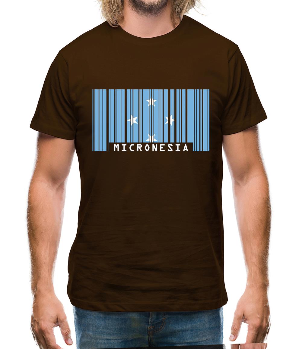 Micronesia Barcode Style Flag Mens T-Shirt Micronesia Barcode Style Flag Mens T-Shirt