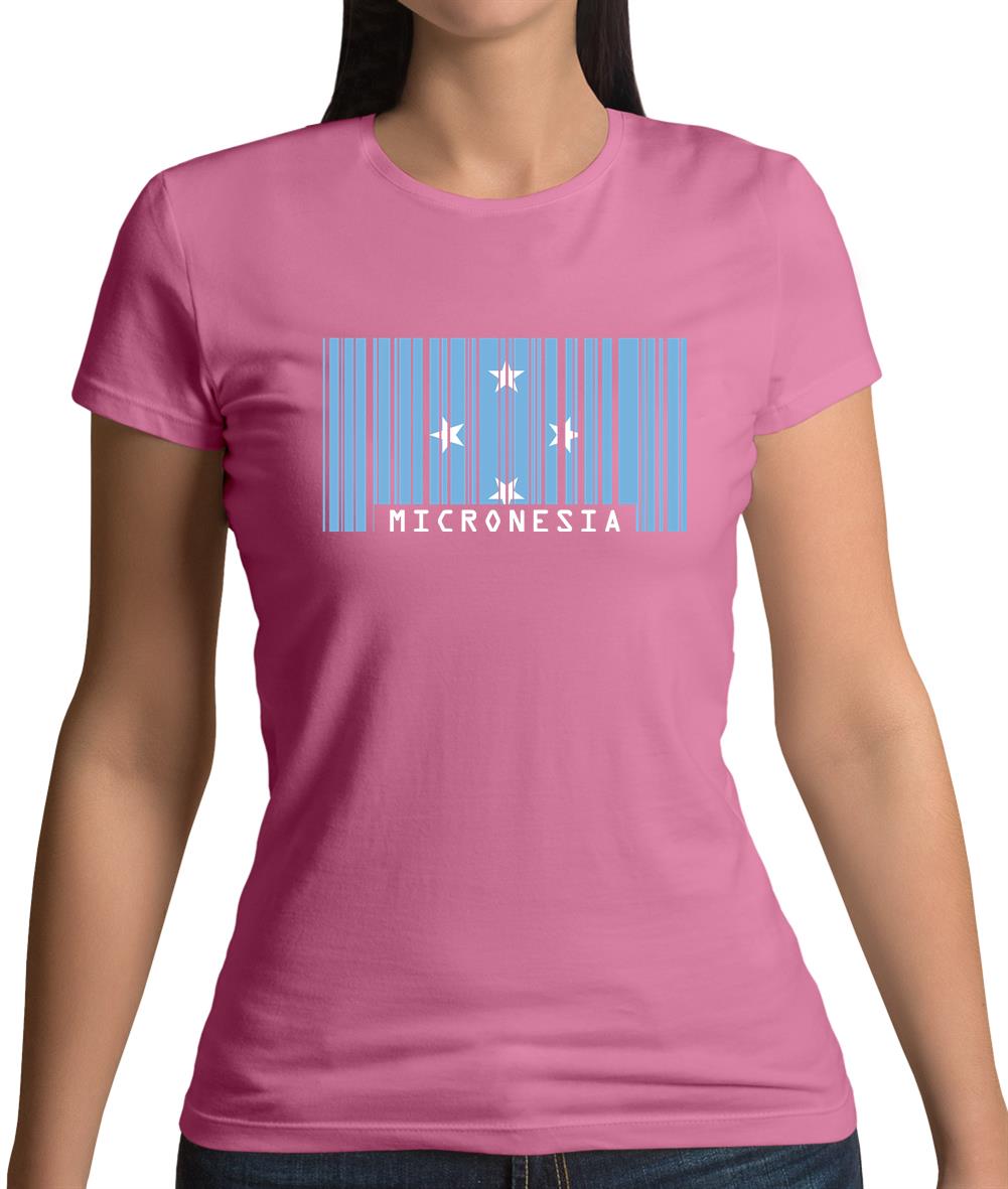 Micronesia Barcode Style Flag Womens T-Shirt Micronesia Barcode Style Flag Womens T-Shirt