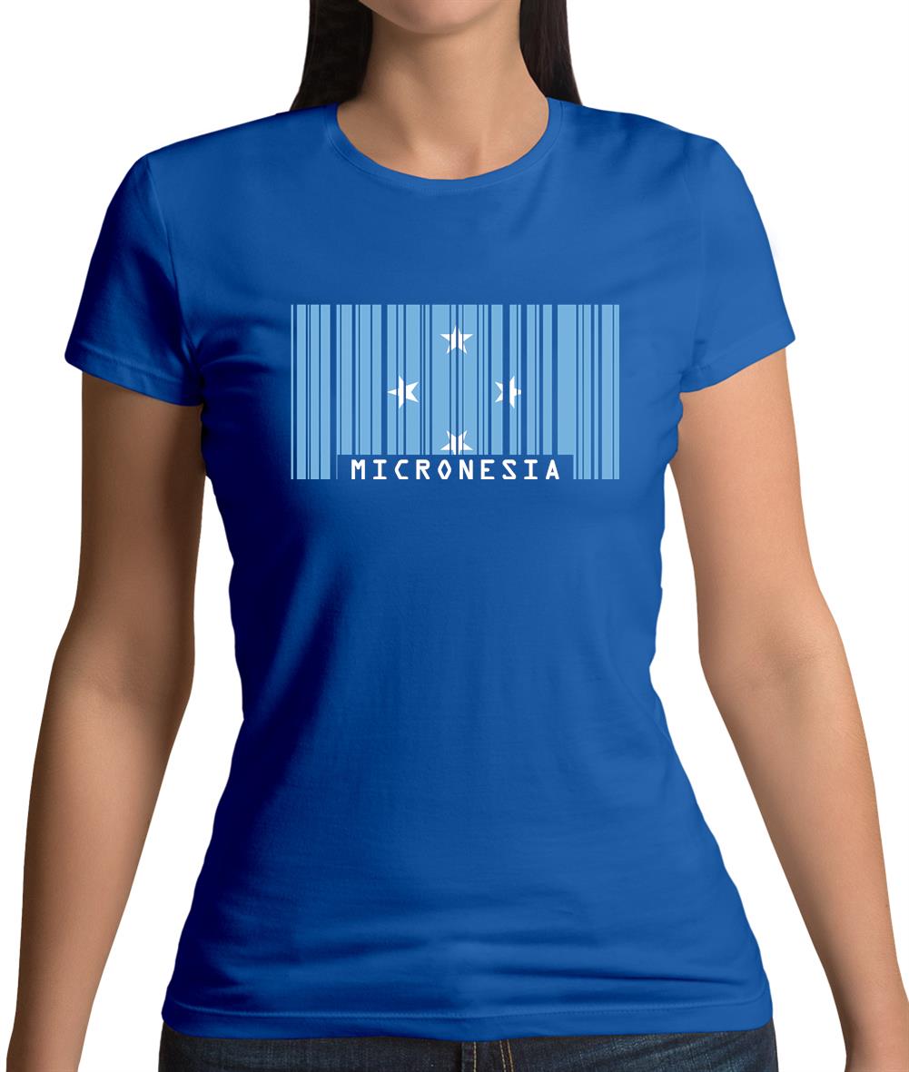 Micronesia Barcode Style Flag Womens T-Shirt Micronesia Barcode Style Flag Womens T-Shirt