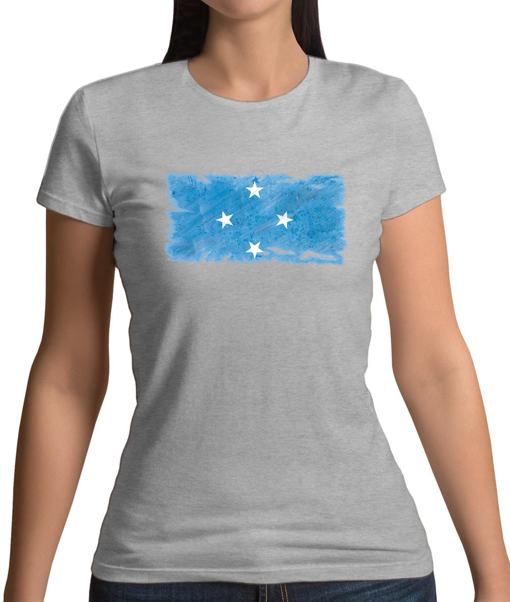 Micronesia Grunge Style Flag Womens T-Shirt Micronesia Grunge Style Flag Womens T-Shirt