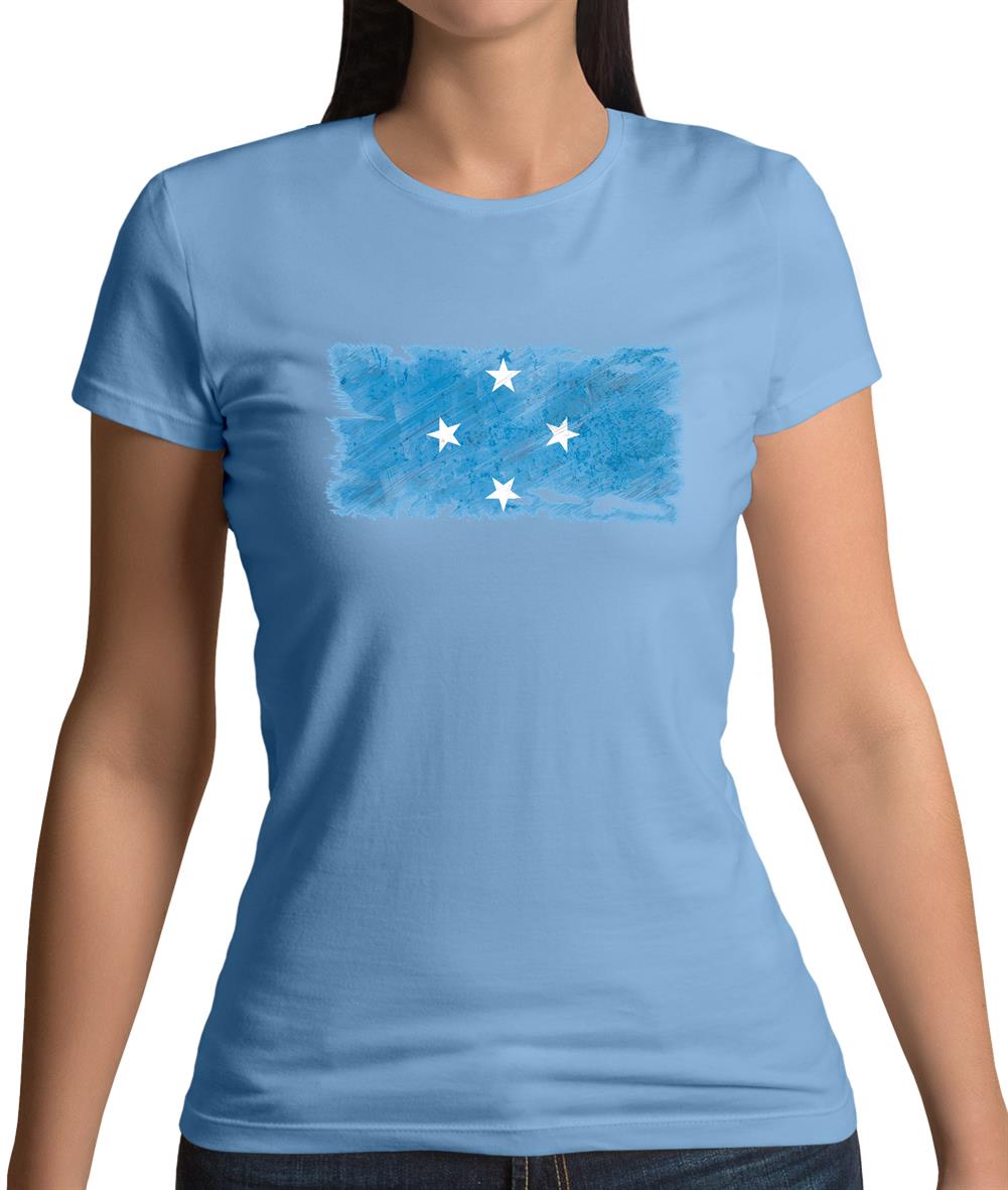 Micronesia Grunge Style Flag Womens T-Shirt Micronesia Grunge Style Flag Womens T-Shirt