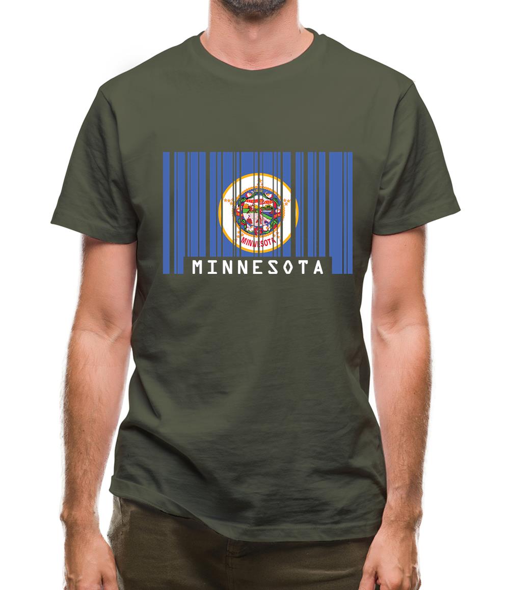 Minnesota Barcode Style Flag Mens T-Shirt Minnesota Barcode Style Flag Mens T-Shirt