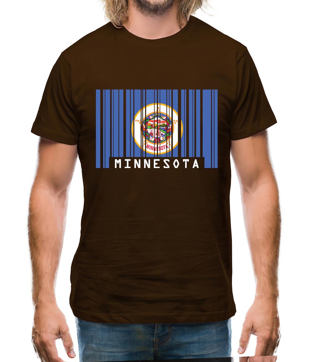 Minnesota Barcode Style Flag Mens T-Shirt Minnesota Barcode Style Flag Mens T-Shirt