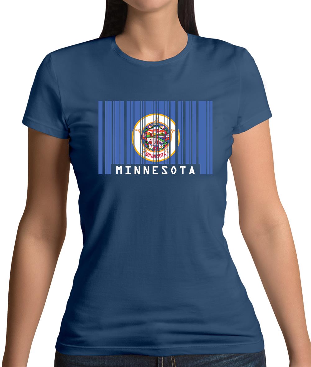Minnesota Barcode Style Flag Womens T-Shirt Minnesota Barcode Style Flag Womens T-Shirt