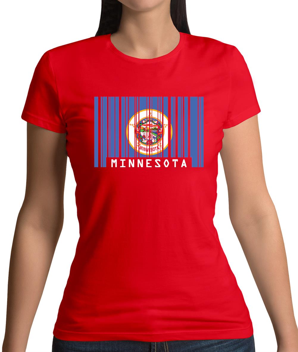 Minnesota Barcode Style Flag Womens T-Shirt Minnesota Barcode Style Flag Womens T-Shirt