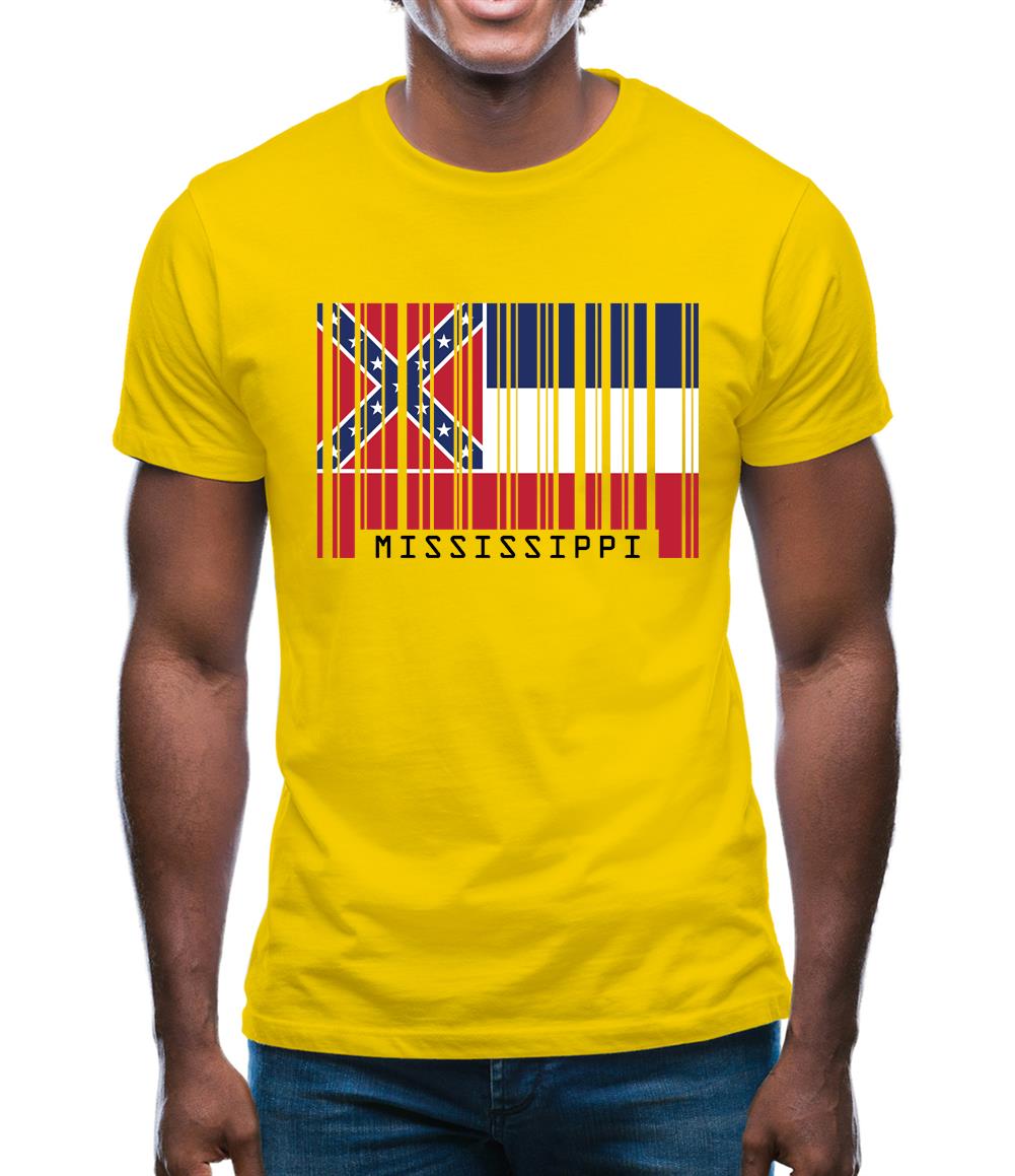 Mississippi Barcode Style Flag Mens T-Shirt Mississippi Barcode Style Flag Mens T-Shirt