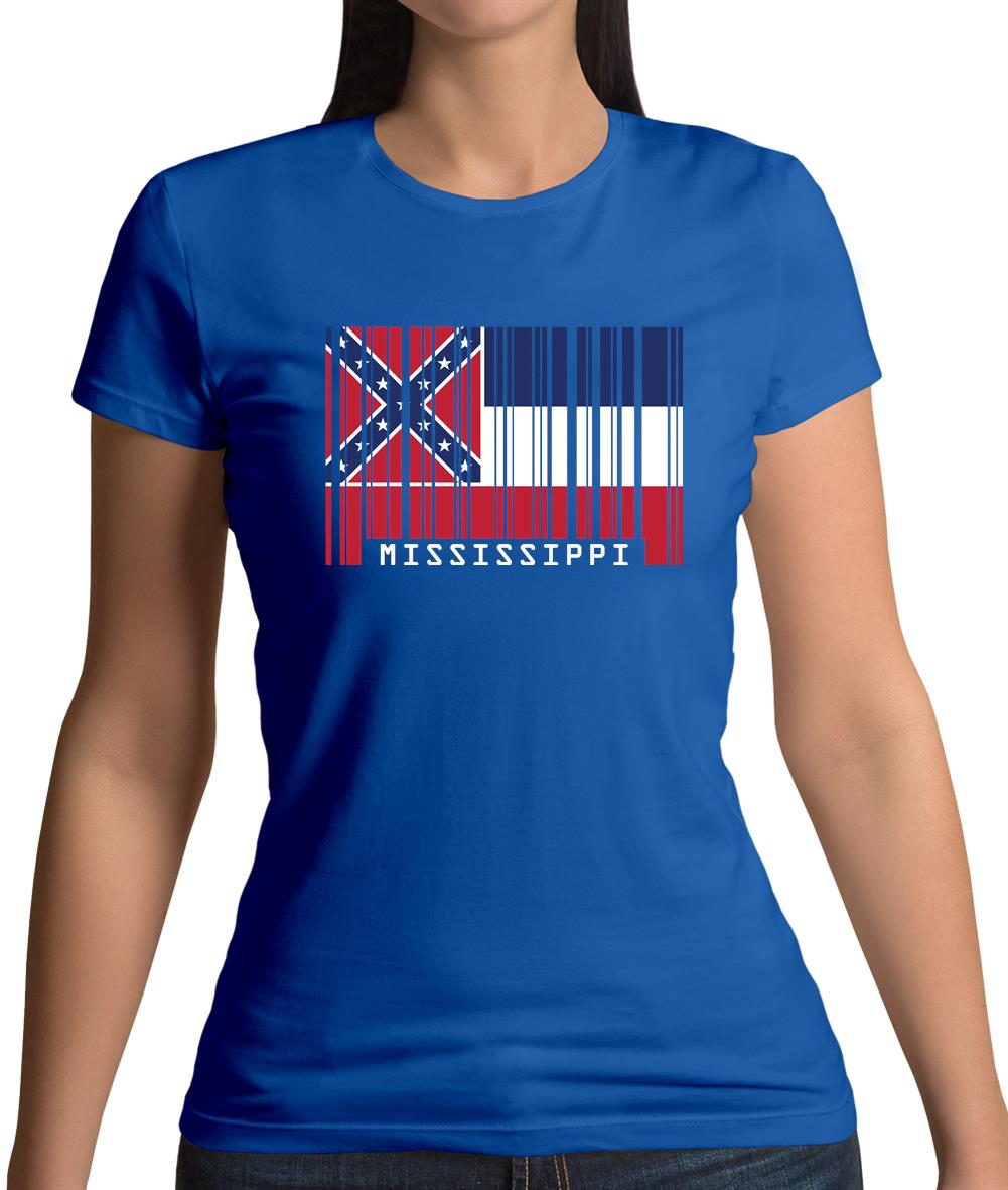 Mississippi Barcode Style Flag Womens T-Shirt Mississippi Barcode Style Flag Womens T-Shirt