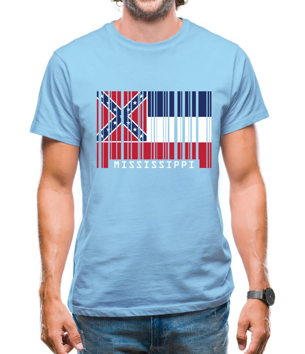 Mississippi Barcode Style Flag Mens T-Shirt Mississippi Barcode Style Flag Mens T-Shirt