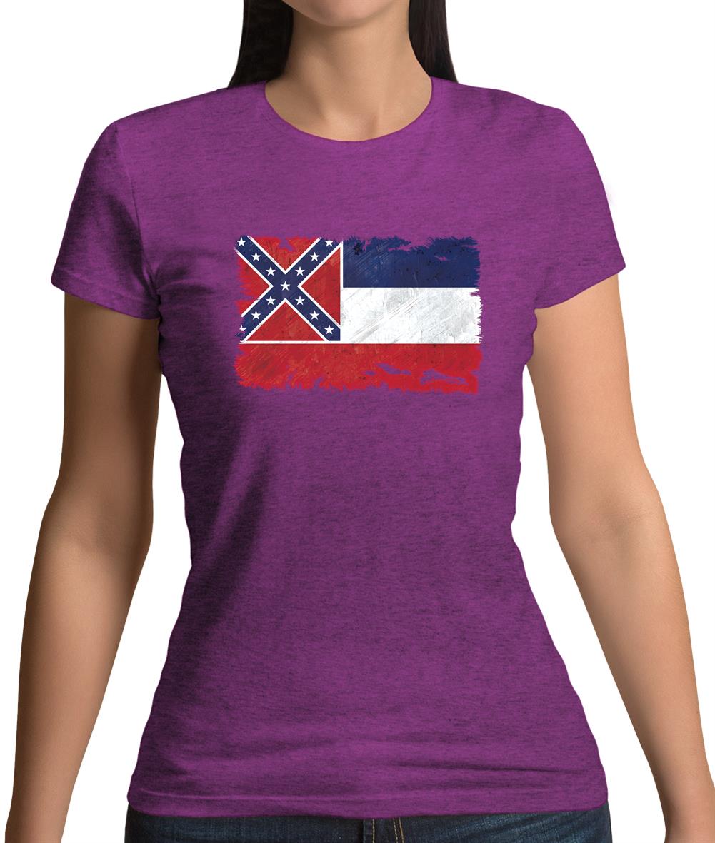 Mississippi Grunge Style Flag Womens T-Shirt Mississippi Grunge Style Flag Womens T-Shirt