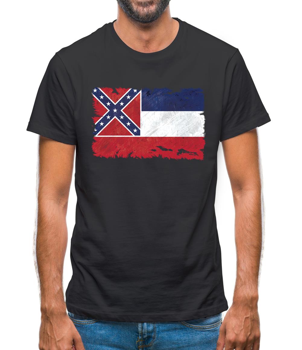 Mississippi Grunge Style Flag Mens T-Shirt Mississippi Grunge Style Flag Mens T-Shirt