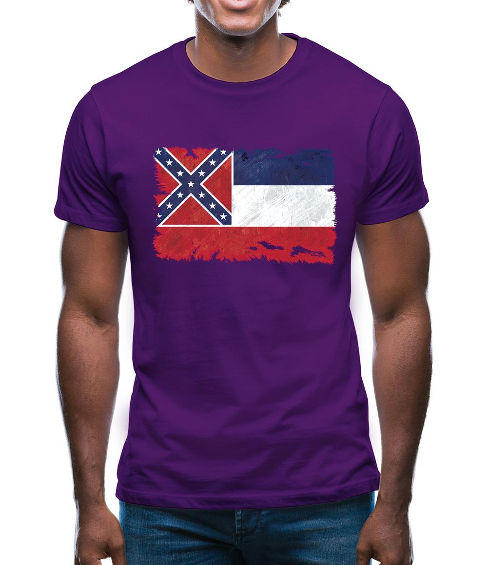 Mississippi Grunge Style Flag Mens T-Shirt Mississippi Grunge Style Flag Mens T-Shirt