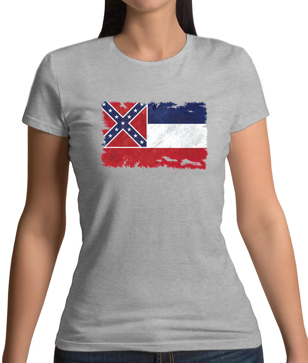 Mississippi Grunge Style Flag Womens T-Shirt Mississippi Grunge Style Flag Womens T-Shirt