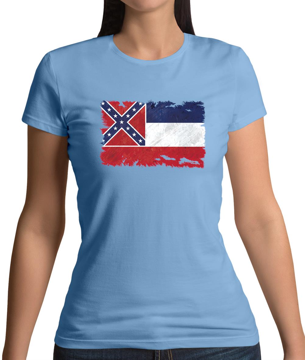 Mississippi Grunge Style Flag Womens T-Shirt Mississippi Grunge Style Flag Womens T-Shirt