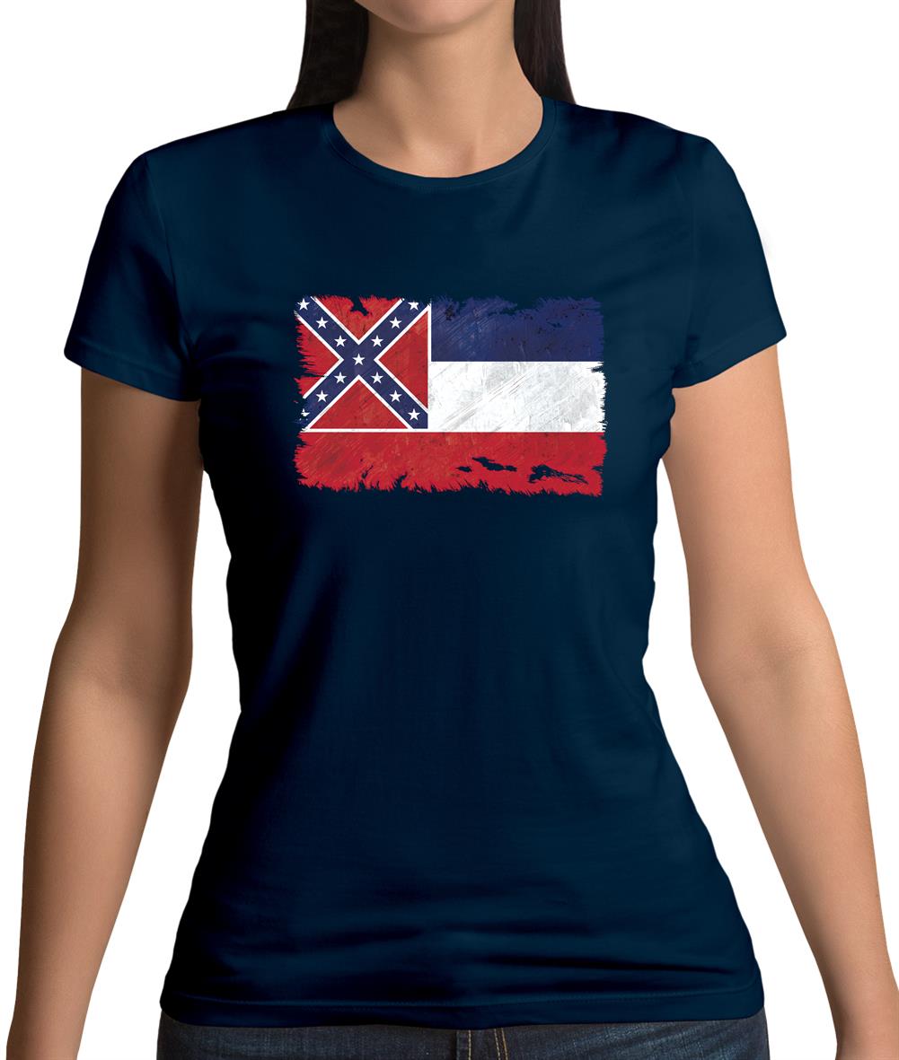 Mississippi Grunge Style Flag Womens T-Shirt Mississippi Grunge Style Flag Womens T-Shirt