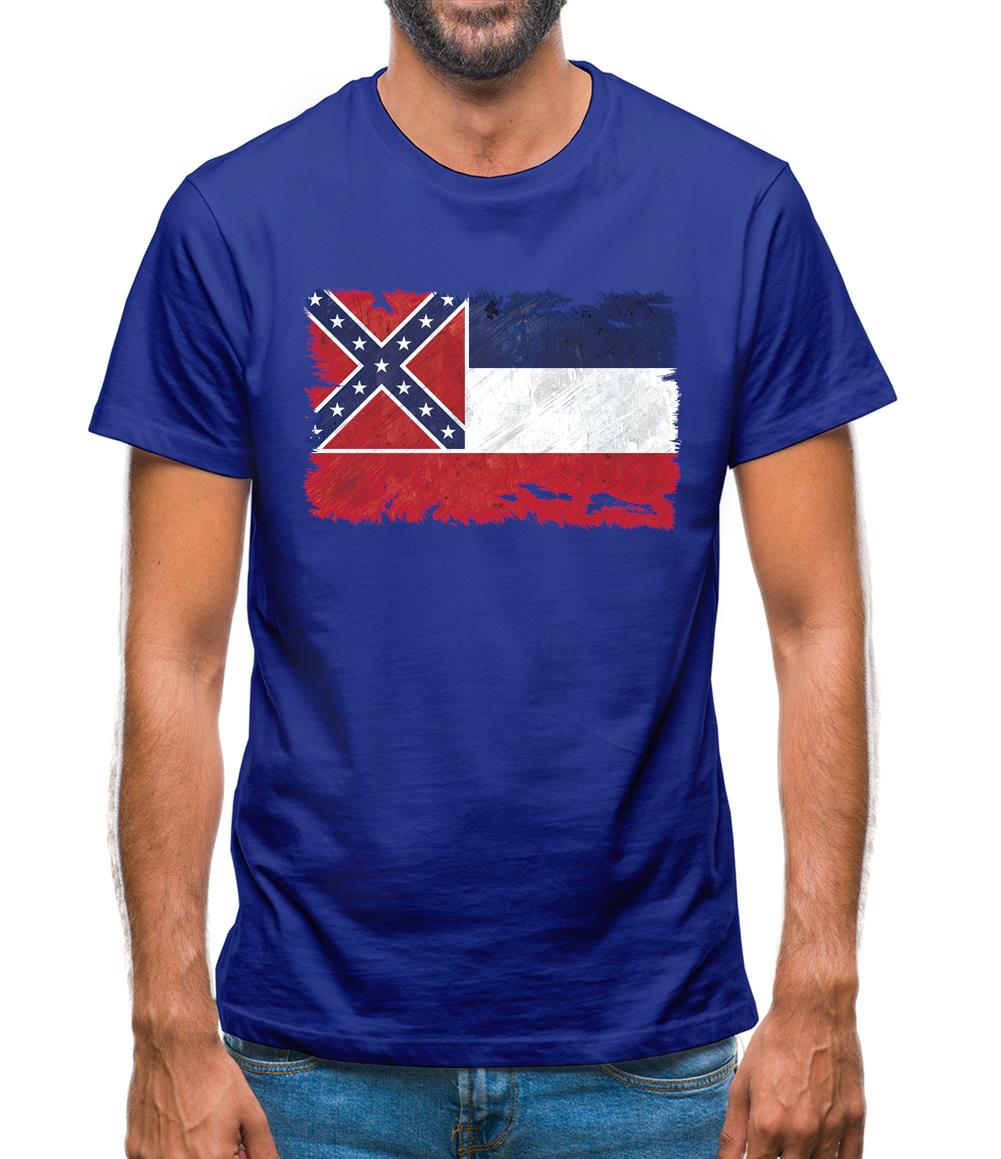 Mississippi Grunge Style Flag Mens T-Shirt Mississippi Grunge Style Flag Mens T-Shirt