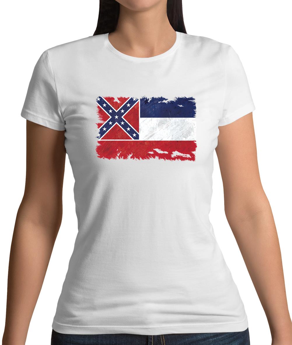 Mississippi Grunge Style Flag Womens T-Shirt Mississippi Grunge Style Flag Womens T-Shirt