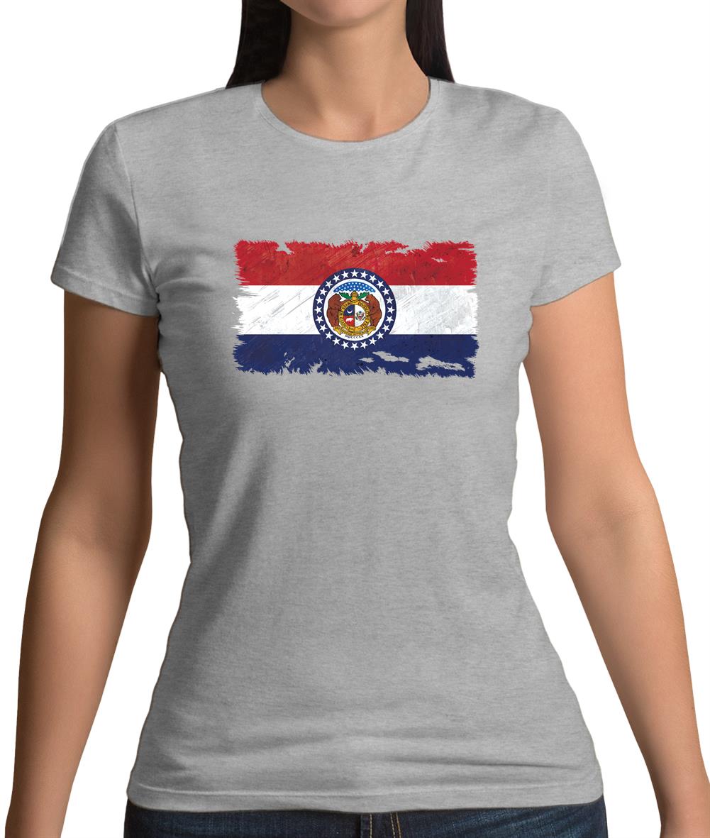 Missouri Grunge Style Flag Womens T-Shirt Missouri Grunge Style Flag Womens T-Shirt