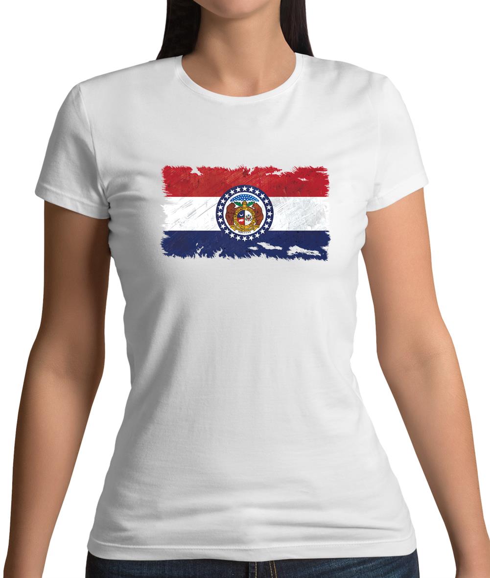 Missouri Grunge Style Flag Womens T-Shirt Missouri Grunge Style Flag Womens T-Shirt