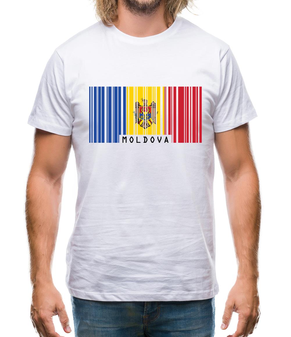 Moldova Barcode Style Flag Mens T-Shirt Moldova Barcode Style Flag Mens T-Shirt