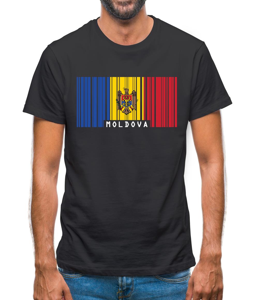 Moldova Barcode Style Flag Mens T-Shirt Moldova Barcode Style Flag Mens T-Shirt