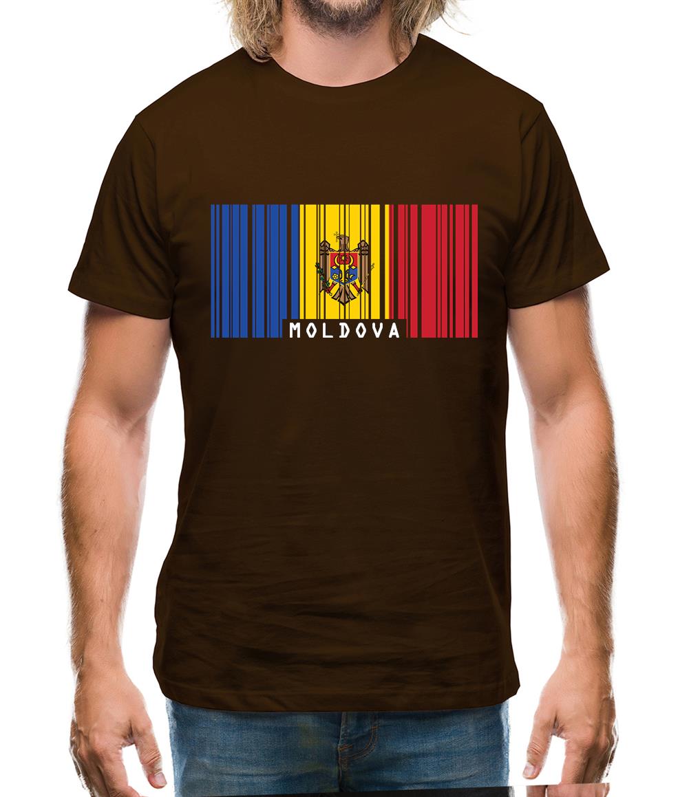 Moldova Barcode Style Flag Mens T-Shirt Moldova Barcode Style Flag Mens T-Shirt
