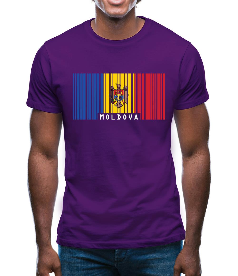 Moldova Barcode Style Flag Mens T-Shirt Moldova Barcode Style Flag Mens T-Shirt