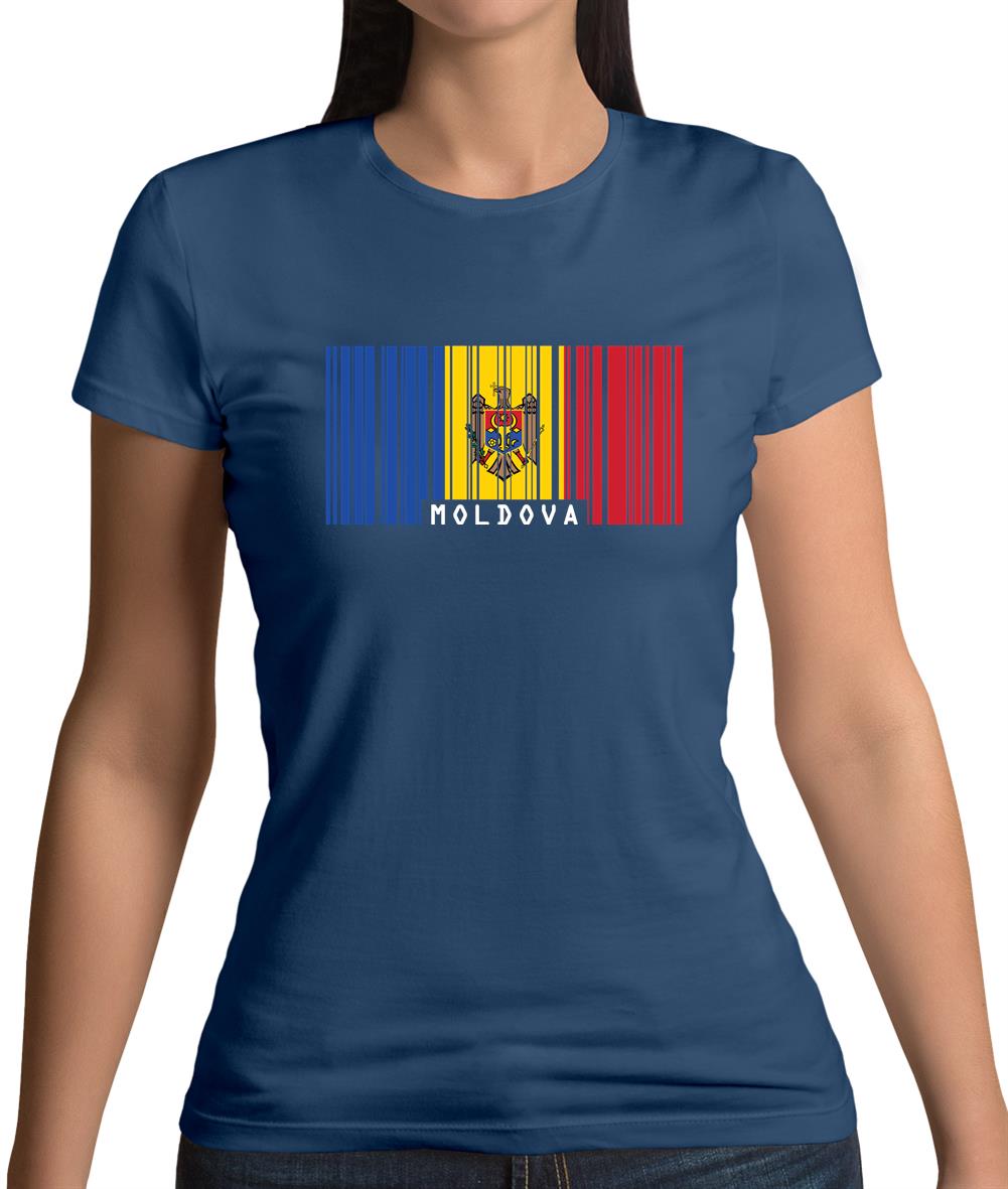 Moldova Barcode Style Flag Womens T-Shirt Moldova Barcode Style Flag Womens T-Shirt