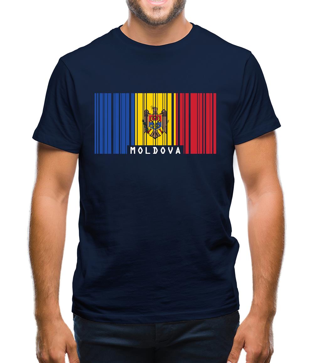 Moldova Barcode Style Flag Mens T-Shirt Moldova Barcode Style Flag Mens T-Shirt