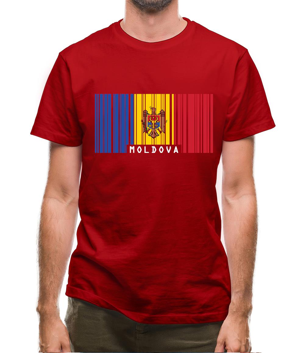 Moldova Barcode Style Flag Mens T-Shirt Moldova Barcode Style Flag Mens T-Shirt