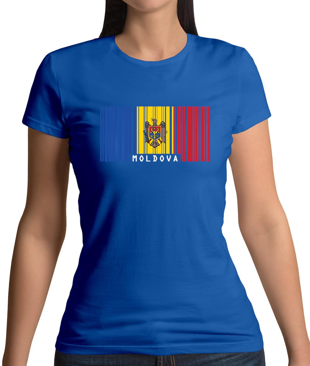 Moldova Barcode Style Flag Womens T-Shirt Moldova Barcode Style Flag Womens T-Shirt