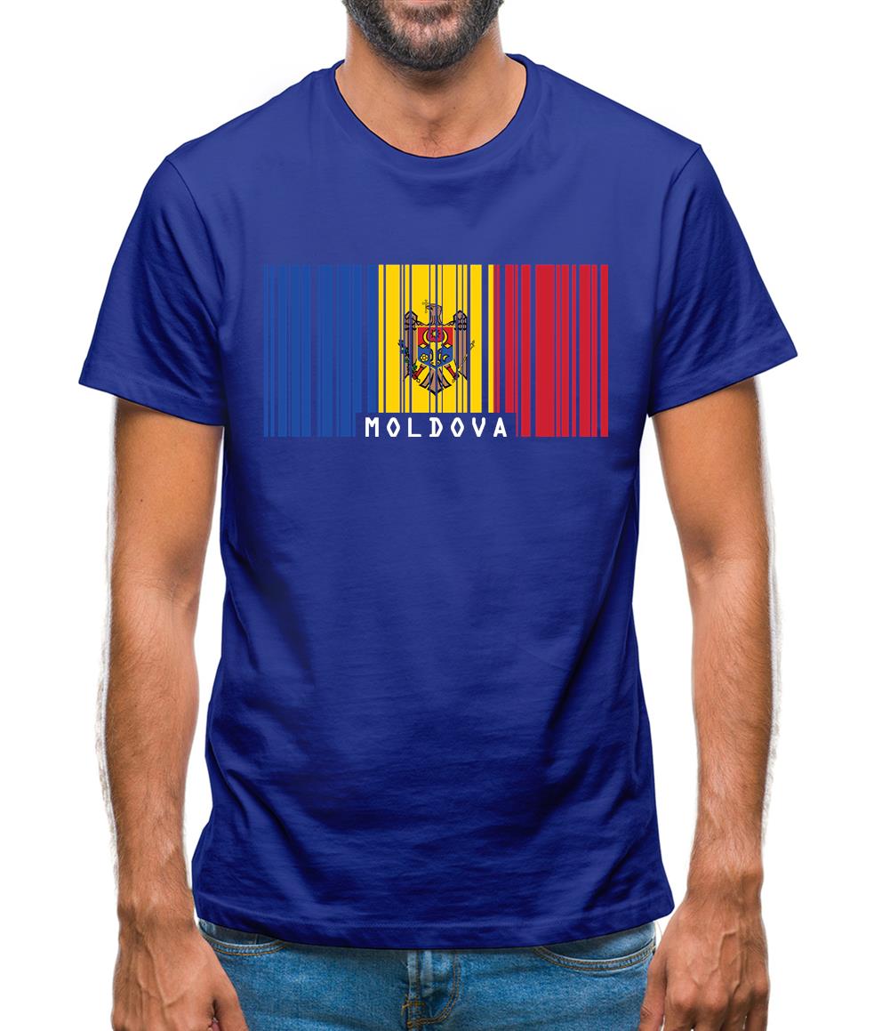 Moldova Barcode Style Flag Mens T-Shirt Moldova Barcode Style Flag Mens T-Shirt