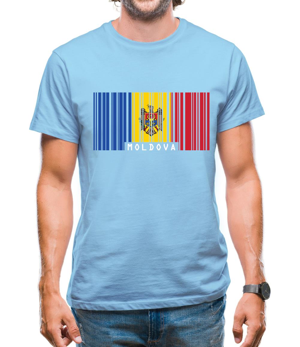 Moldova Barcode Style Flag Mens T-Shirt Moldova Barcode Style Flag Mens T-Shirt