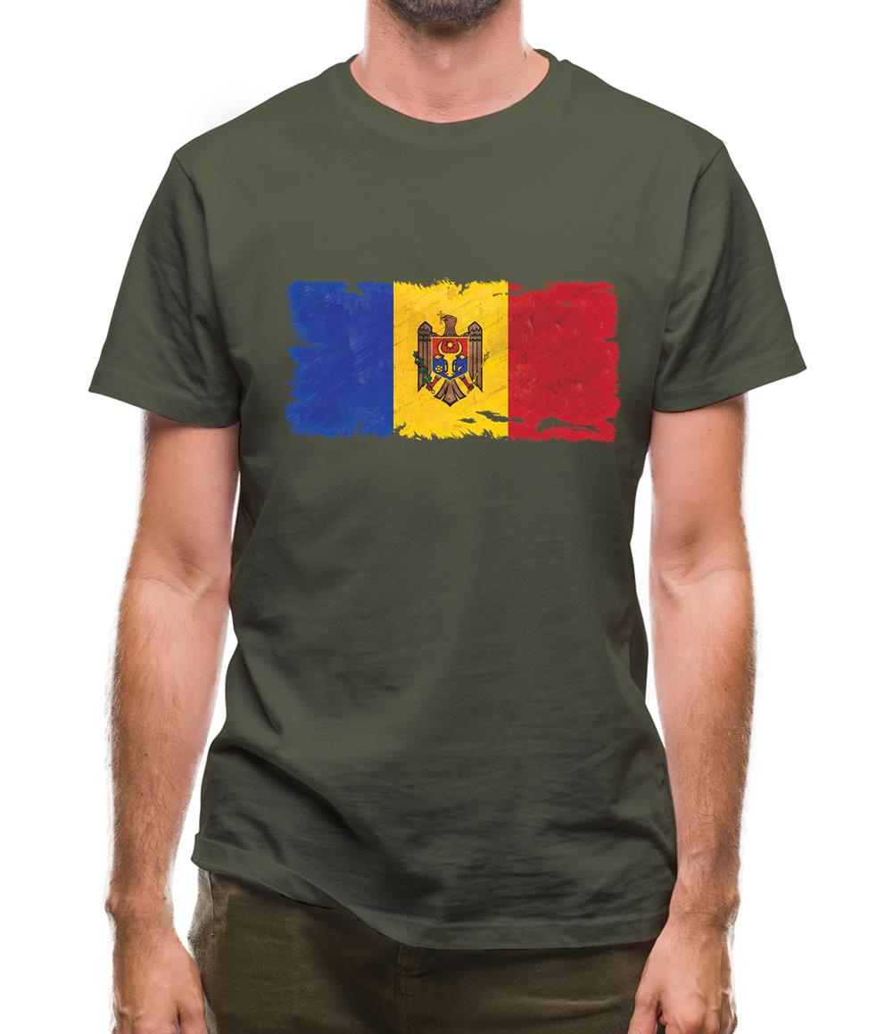 Moldova Grunge Style Flag Mens T-Shirt Moldova Grunge Style Flag Mens T-Shirt