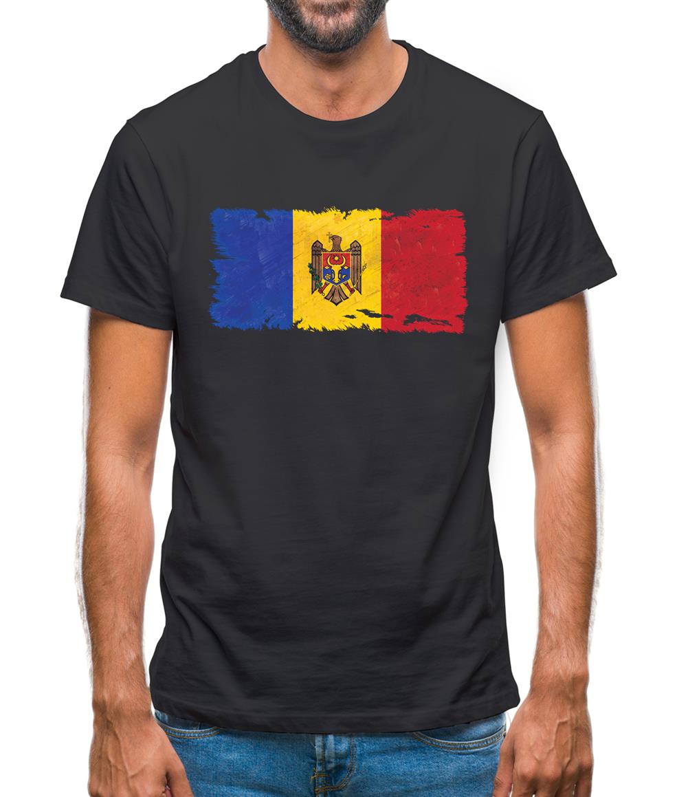 Moldova Grunge Style Flag Mens T-Shirt Moldova Grunge Style Flag Mens T-Shirt