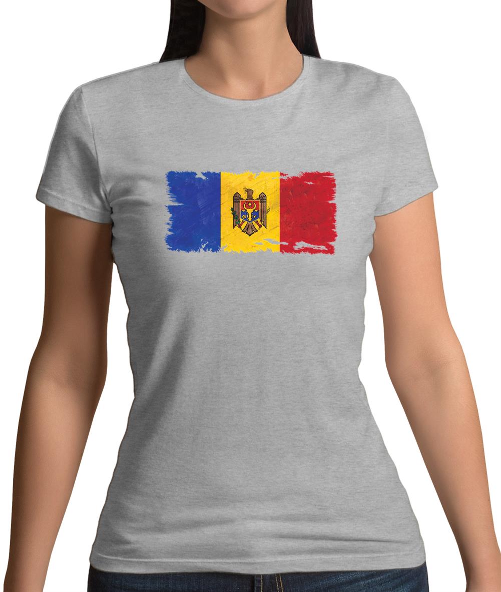 Moldova Grunge Style Flag Womens T-Shirt Moldova Grunge Style Flag Womens T-Shirt