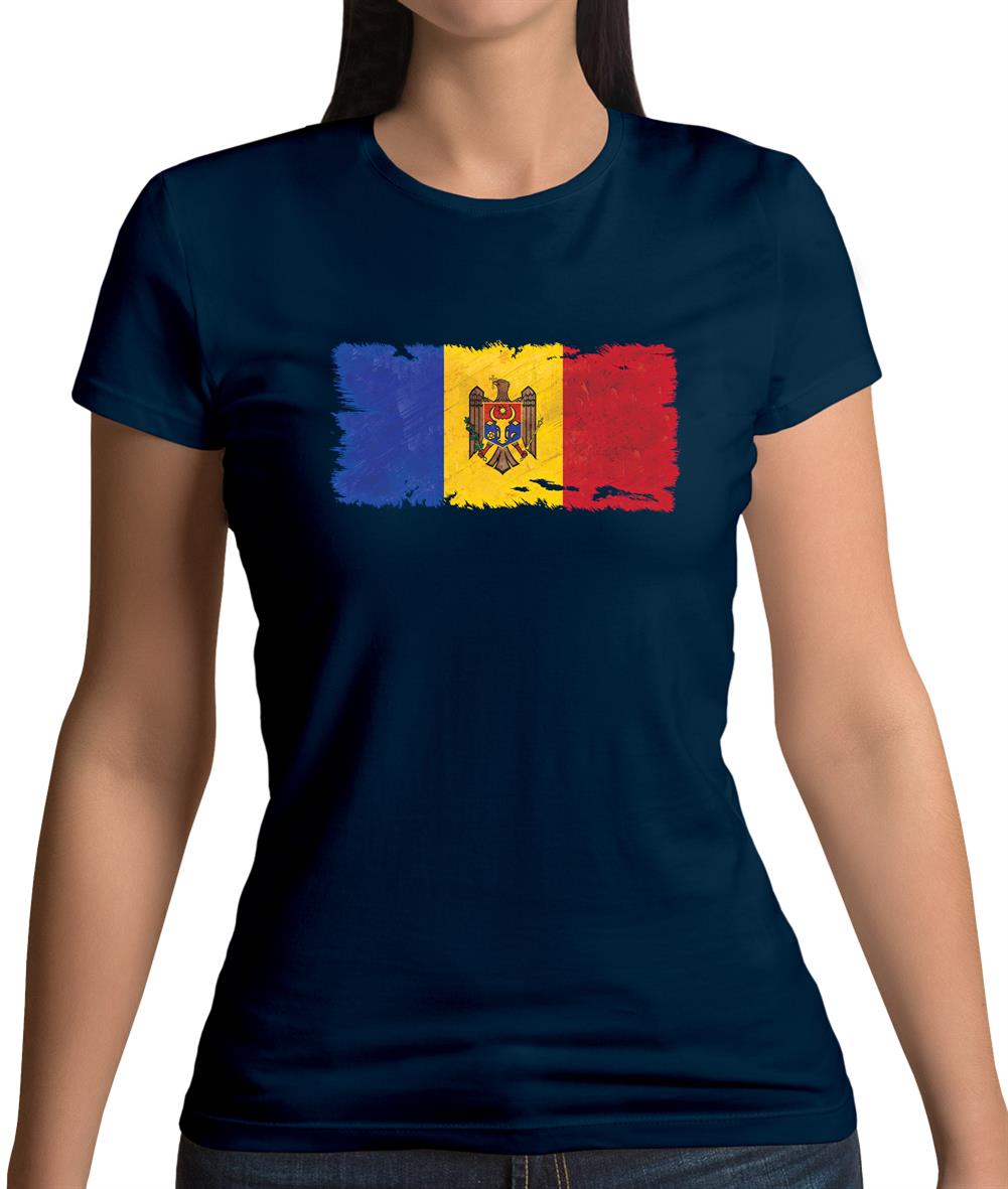 Moldova Grunge Style Flag Womens T-Shirt Moldova Grunge Style Flag Womens T-Shirt