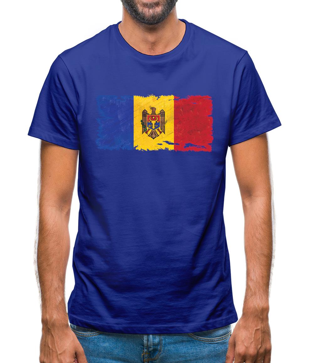 Moldova Grunge Style Flag Mens T-Shirt Moldova Grunge Style Flag Mens T-Shirt