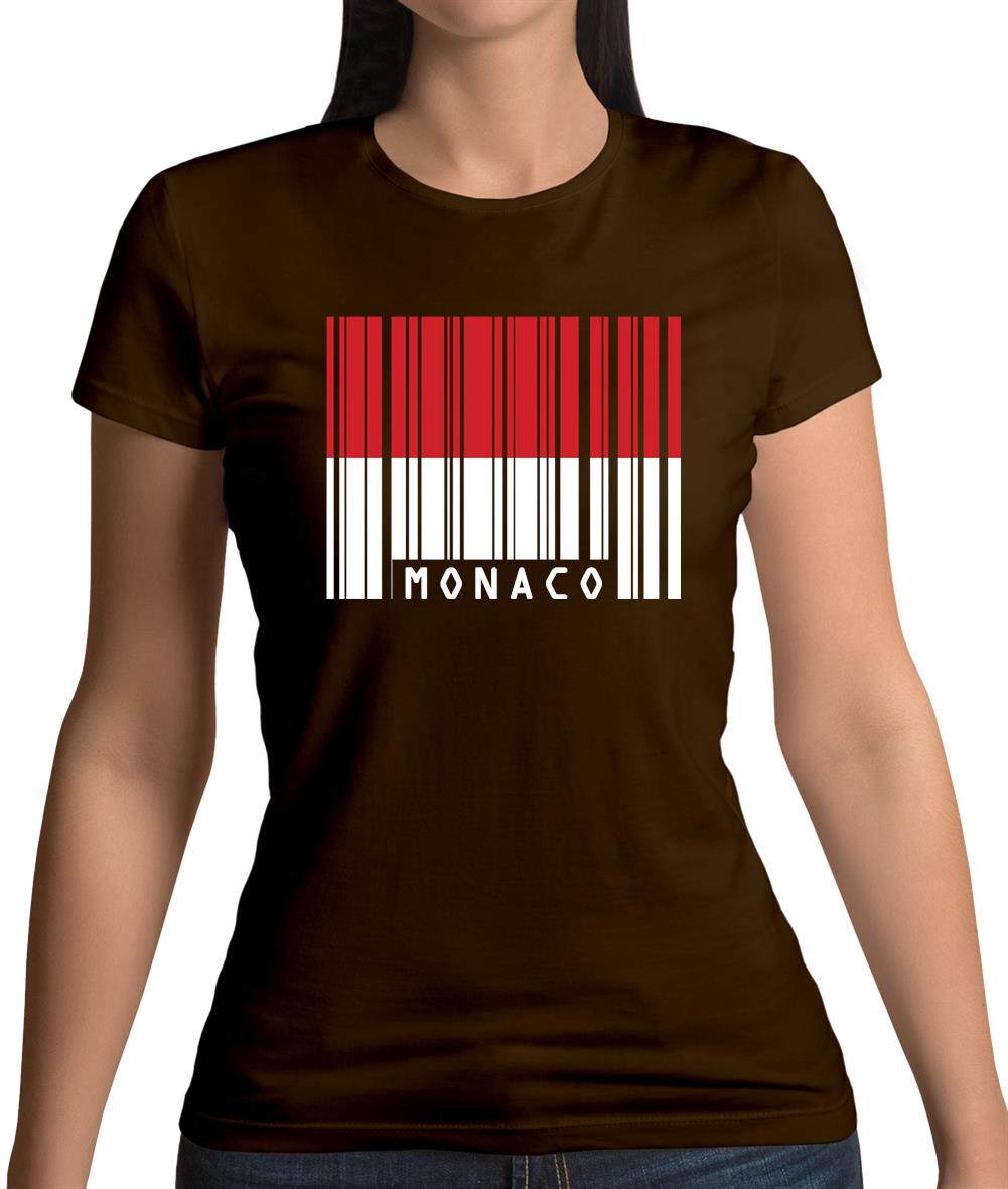 Monaco Barcode Style Flag Womens T-Shirt Monaco Barcode Style Flag Womens T-Shirt