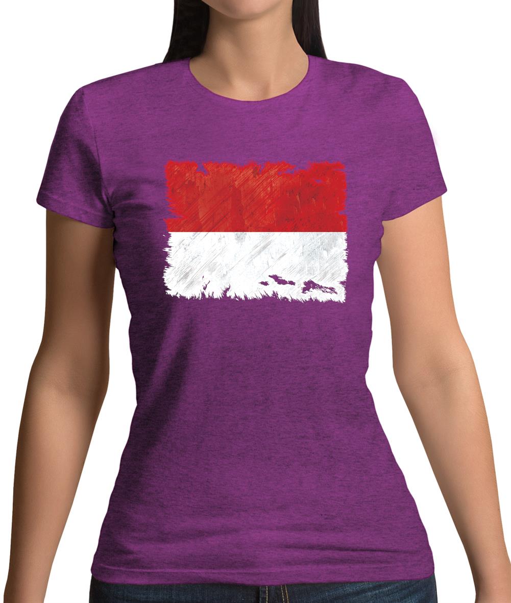 Monaco Grunge Style Flag Womens T-Shirt Monaco Grunge Style Flag Womens T-Shirt