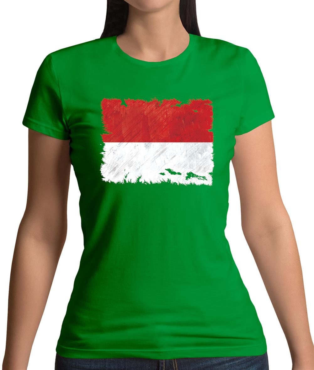 Monaco Grunge Style Flag Womens T-Shirt Monaco Grunge Style Flag Womens T-Shirt