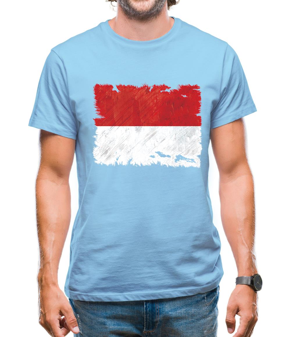Monaco Grunge Style Flag Mens T-Shirt Monaco Grunge Style Flag Mens T-Shirt