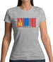 Mongolia Barcode Style Flag Womens T-Shirt Mongolia Barcode Style Flag Womens T-Shirt