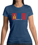 Mongolia Barcode Style Flag Womens T-Shirt Mongolia Barcode Style Flag Womens T-Shirt