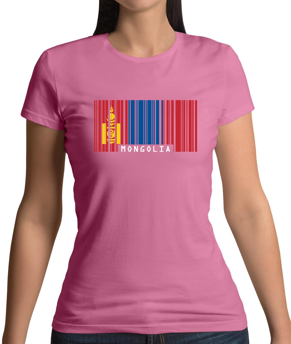 Mongolia Barcode Style Flag Womens T-Shirt Mongolia Barcode Style Flag Womens T-Shirt
