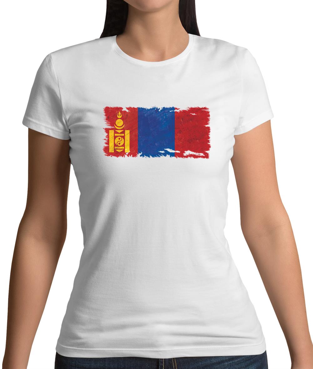 Mongolia Grunge Style Flag Womens T-Shirt Mongolia Grunge Style Flag Womens T-Shirt